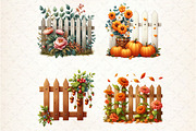 Autumn Flowers Fence Clipart, an Illustration by Rose Art (Thumbnail 3 of 4)