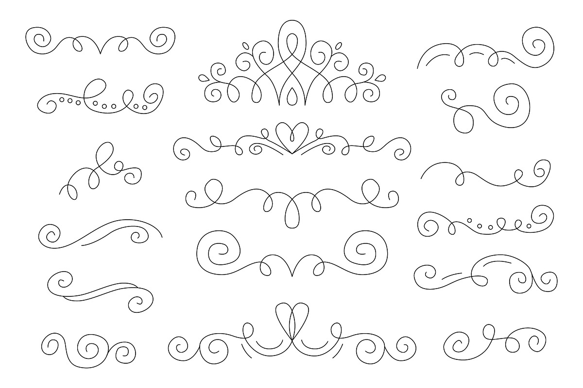 Hand drawn elegant dividers, an Object Graphic by Tiger and Flower (Photo 8 of 16)