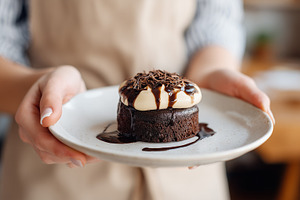 Close up of a rich chocolate cake, a Food & Drink Photo by MistyDay