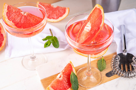 Grapefruit martini cocktail with cold champagne, a Food & Drink Photo by Rimma