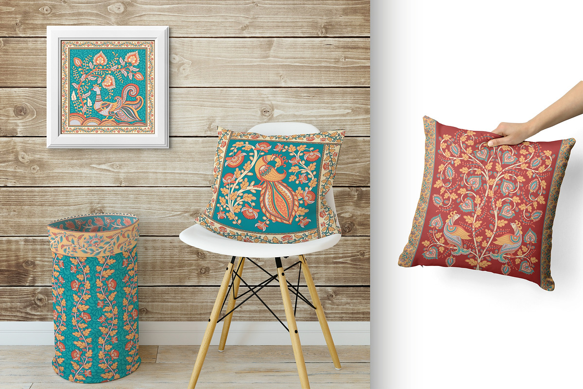 KALAMKARI. Vector Set Ornaments., a Pattern Graphic by Irina Skaska (Photo 8 of 17)
