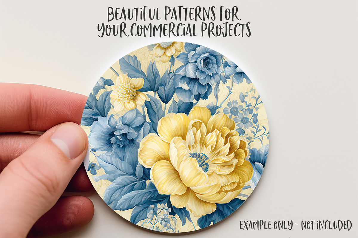 Romantic Florals Seamless Patterns, a Pattern Graphic by Polka Dot Pixels (Photo 5 of 5)
