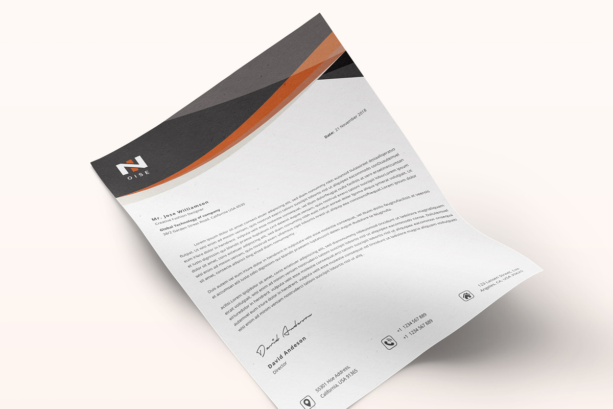 Modern Letterhead Word, a Stationery Template by ResumeDevisers (Photo 7 of 8)
