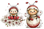 Whimsical Easter Bee Clipart, an Illustration by Designworld (Thumbnail 4 of 6)