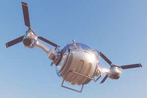 Futuristic Cargo Drone 3d Model Vray