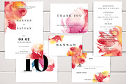 Watercolor Peony Wedding Card Set, an Invitation Template by TurquoiseDesign (Thumbnail 2 of 5)