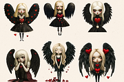 VALENTINE BLACK ANGELS CLIPART PACK, a Person Illustration by Daring Digies (Thumbnail 2 of 10)