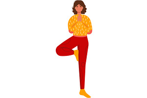 Woman yoga fitness pose vector icon, a Person Illustration by vectorpointstudio
