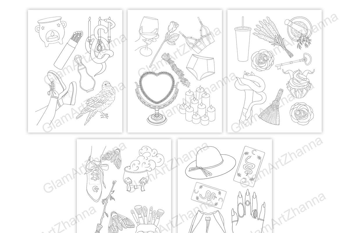 Coloring Book Halloween, a Person Illustration by GlamArtZhanna (Photo 5 of 6)