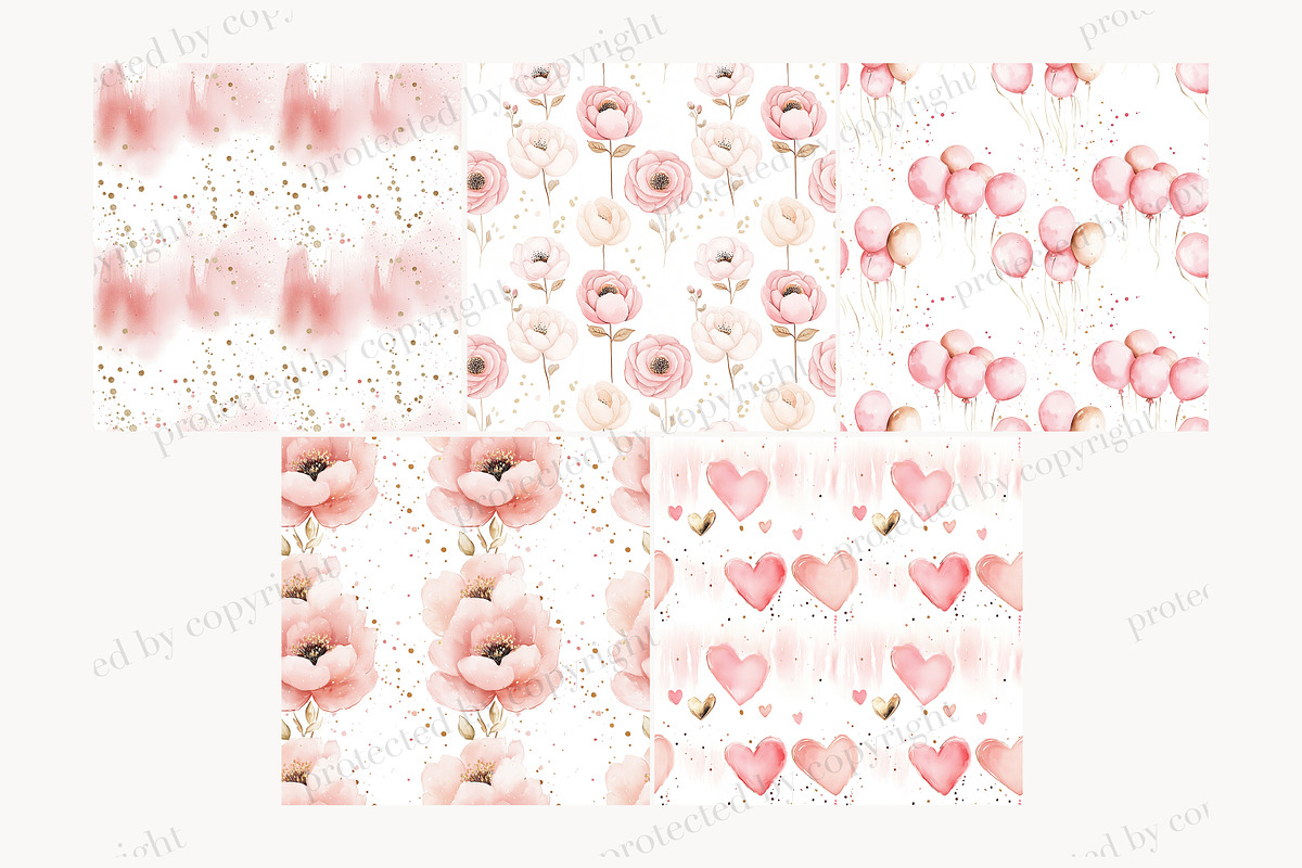 Ballerina Papers | Rose Gold Pattern, a Pattern Graphic by GlamArtZhanna (Photo 5 of 8)