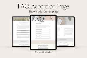 Showit FAQ Page Add-On Template