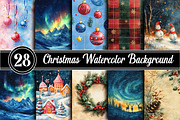 Christmas Watercolor Background, an Illustration by RobertsArt (Thumbnail 1 of 5)