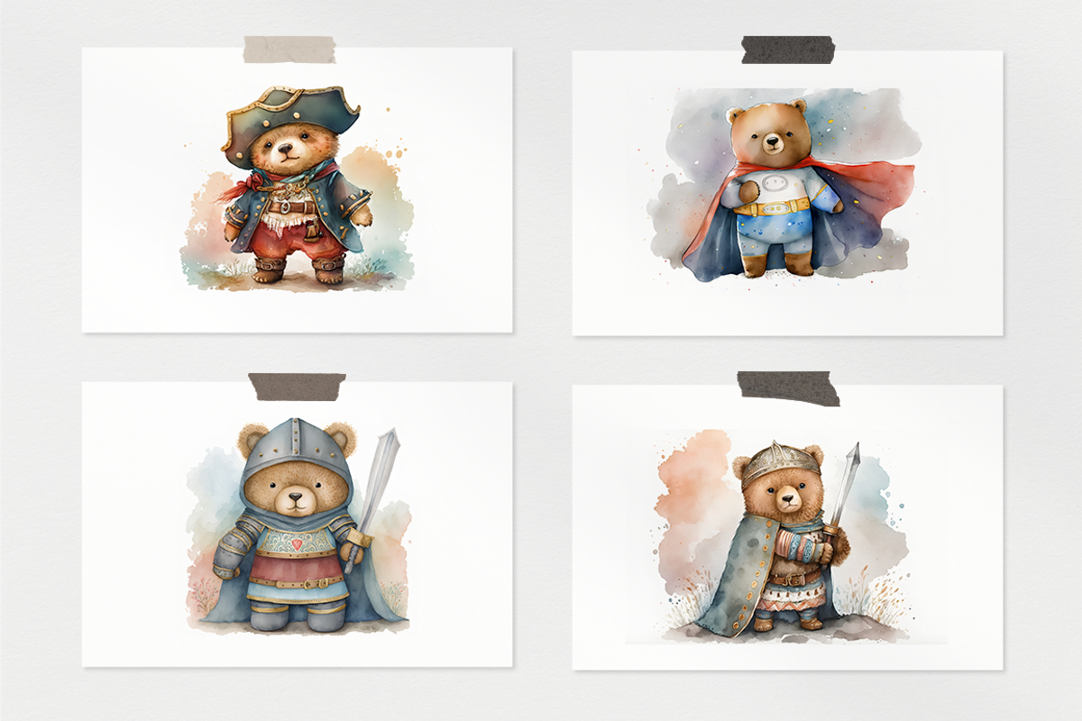 Cute Bears Watercolor Collection, a Decorative Illustration by artsy-fartsy (Photo 3 of 12)