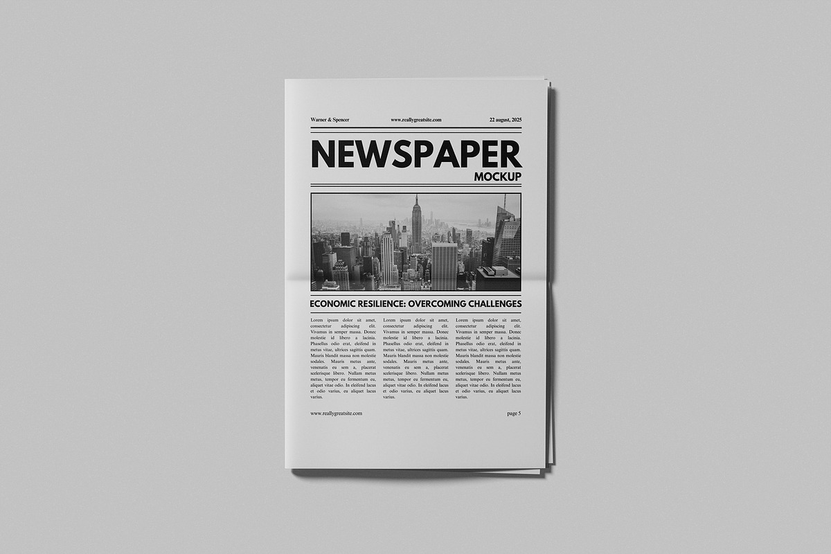 Newspaper Mockup, a Books & Magazine Mockup by UFR_GRAPHIC (Photo 2 of 4)