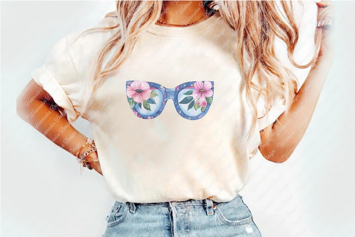 Watercolor Preppy Floral Clipart, an Illustration by Watercolor design (Photo 5 of 12)