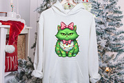 Green Angry Christmas Cat Png, an Illustration by designcity5 (Thumbnail 7 of 8)