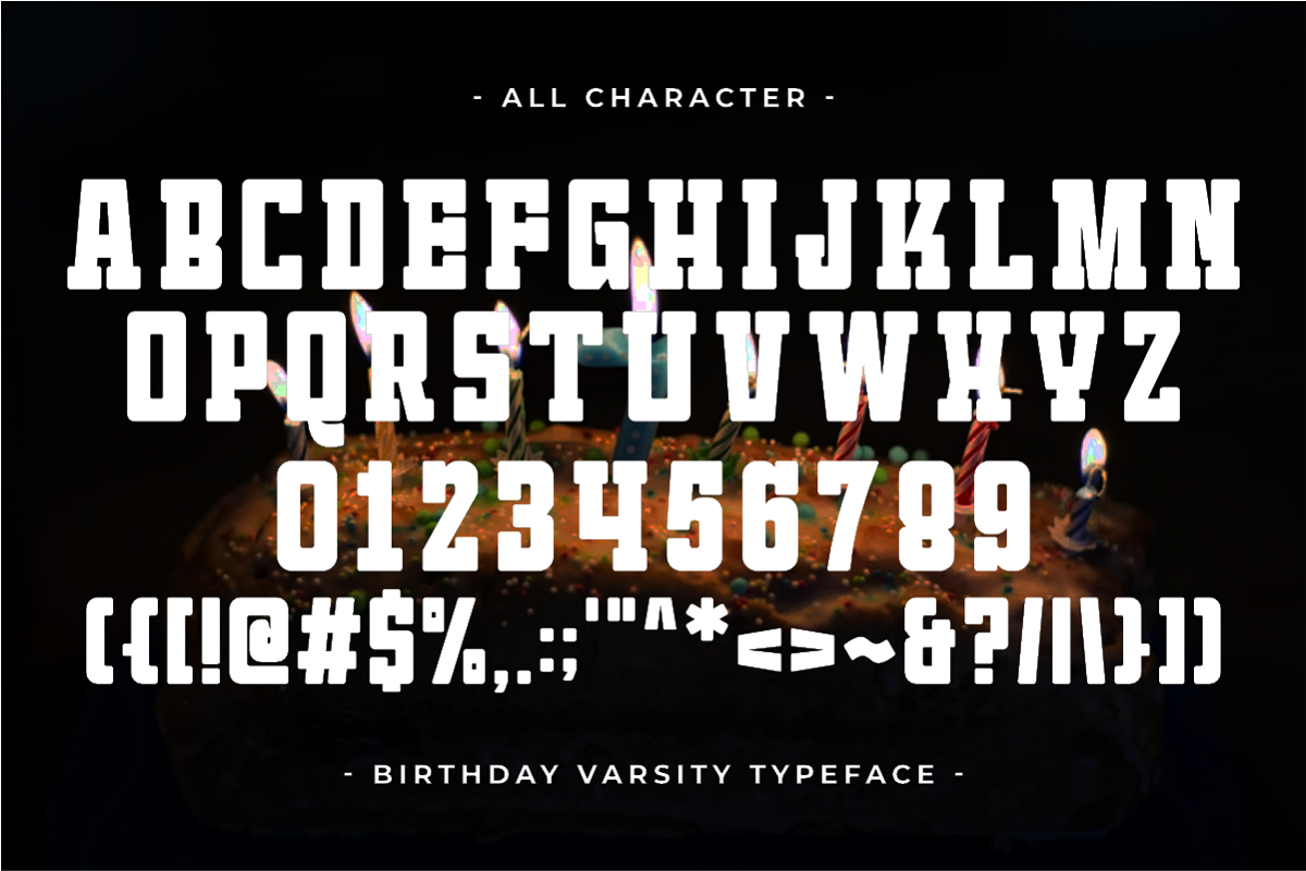 Birthday Varsity - Condensed Slab, a Slab Serif Font by Pian45 Studio (Photo 7 of 8)
