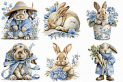 Watercolor Spring Rabbit Clipart, an Illustration by Libby Wishes (Thumbnail 2 of 8)