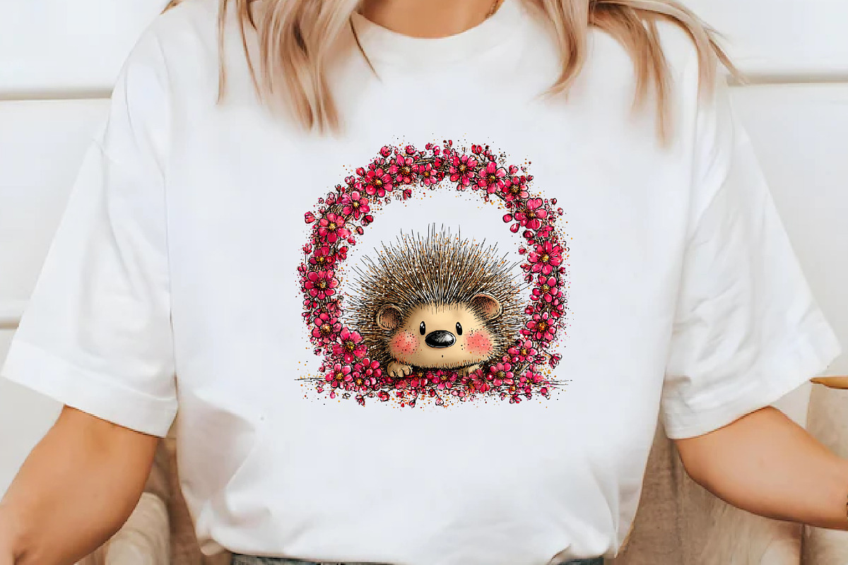 Whimsical Spring Hedgehog Clipart, an Illustration by Designworld (Photo 6 of 8)