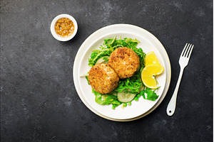 Cod fish potato cakes served with, a Food & Drink Photo by IleishAnna