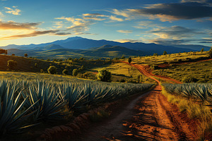 Agave field with road in Oaxaca mezcal Mexico., a Person Photo by AS photostudio