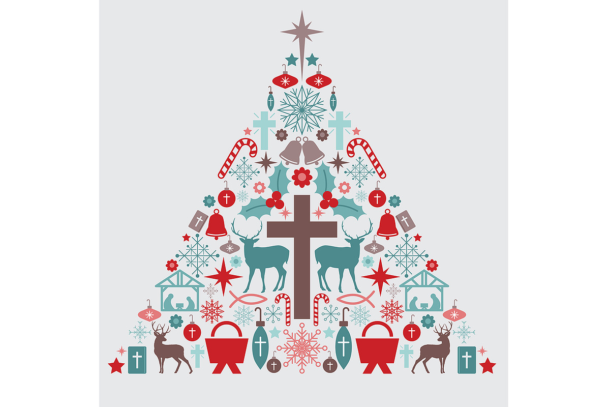 Christian Christmas Tree icon set, an Icon by Sync Design Soultions