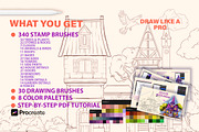 PROCREATE LANDSCAPE KIT & TUTORIAL, a Brush Add-On by AlexandraArt (Thumbnail 2 of 13)