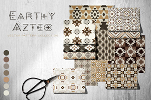 Earthy Aztec Vector Pattern Set