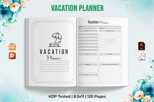 Editable Vacation Planner | KDP, a Templates & Theme by Brix Lab