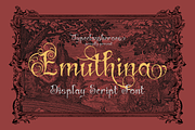 Emuthina Decorative Script, a Blackletter Font by TypeClassHeroes (Thumbnail 1 of 10)