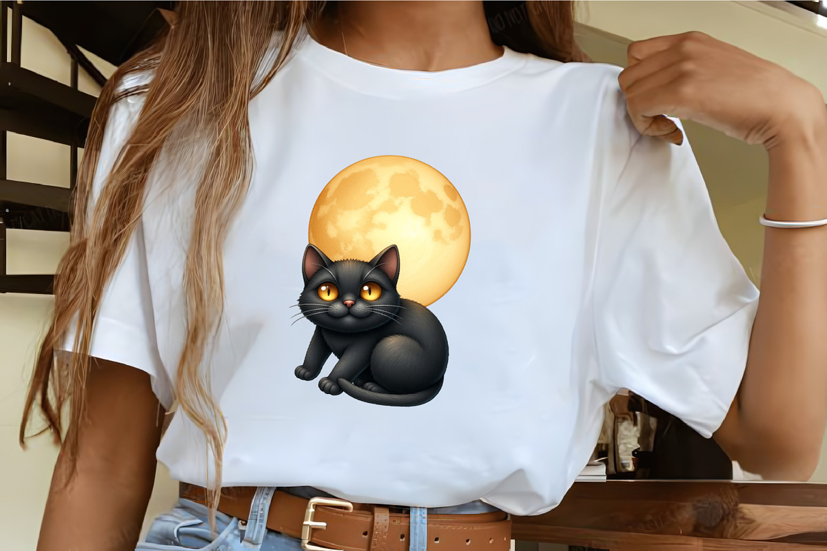 Black Cat and Full Moon Clipart, an Illustration by CrexoraLab (Photo 5 of 5)