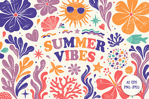 Tropical Summer Vector Clipart, an Illustration by Hanna's ArtLab