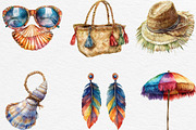Bohemian Summer Clipart, an Illustration by Black Bird Studio (Thumbnail 6 of 6)