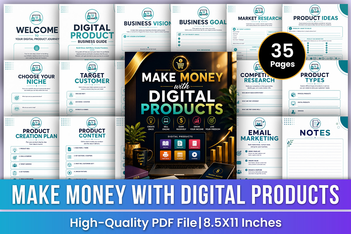 Make Money with Digital Products, a Stationery Template by Mustafiz (Photo 1 of 5)