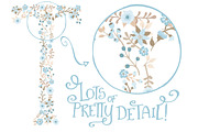 Soft Blue Floral Alphabet Clipart, an Illustration by Amanda Ilkov (Thumbnail 4 of 5)
