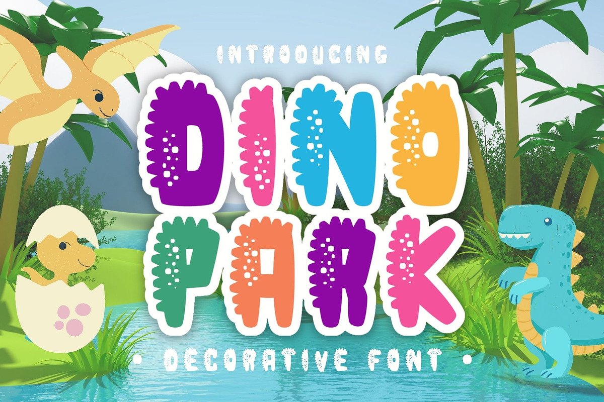 Dino Park - Decorative Font, a Sans Serif Font by Brown Cupple (Photo 1 of 9)