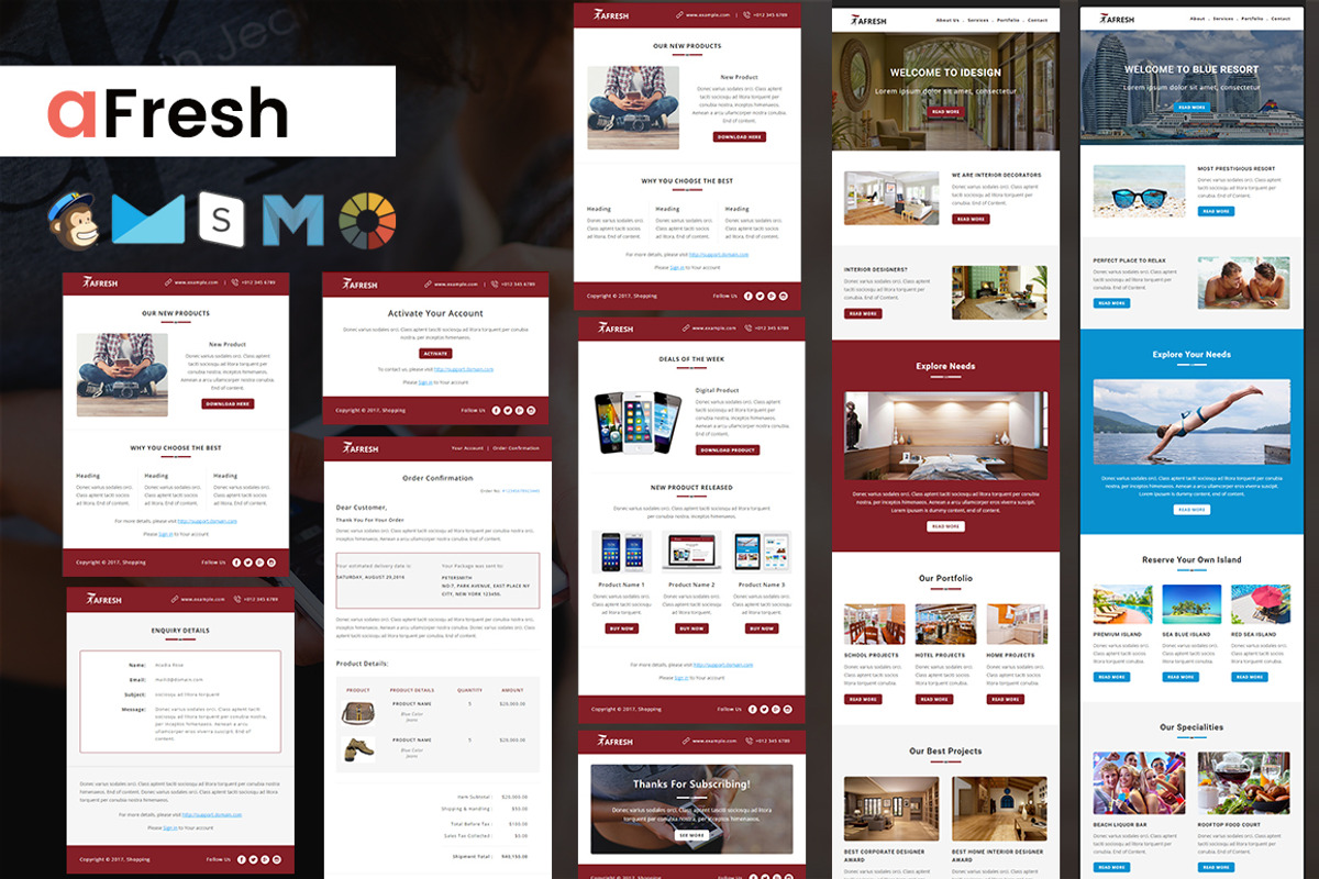 aFresh Multipurpose Email Templates, an Email Template by Pennyblack Templates (Photo 1 of 3)