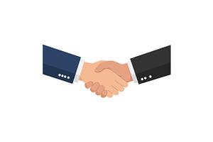 Two hands shaking in a professional, an Illustration by designvectx