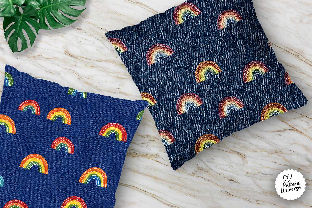 Rainbow Blue Denim Embroidery, a Pattern Graphic by Creative Store (Photo 3 of 5)