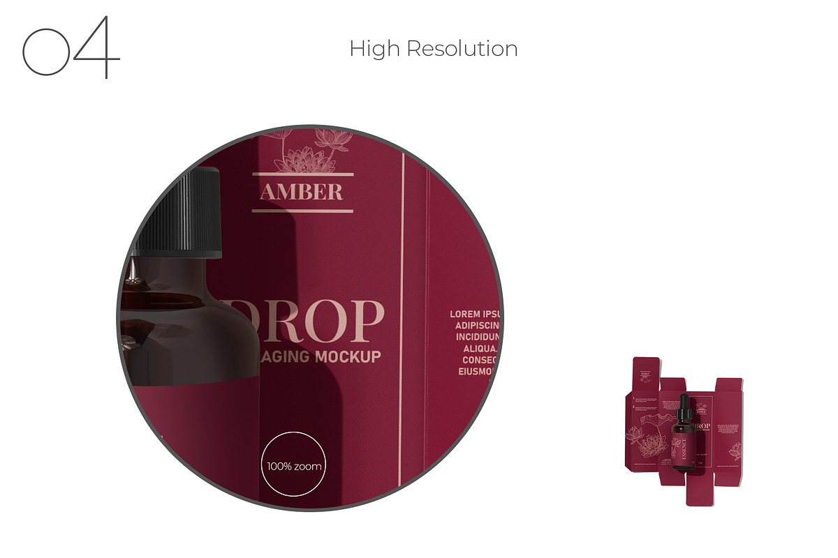 Amber Dropper Bottle with Box Mockup, a Packaging Mockup by Sheikhadesign (Photo 5 of 12)