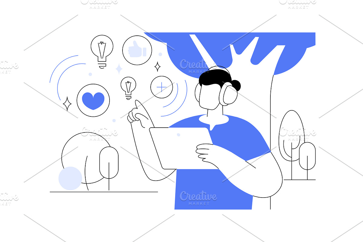 Positive thinking isolated cartoon, a Person Illustration by Visual Generation