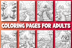 Autumn Scenes Adult Coloring Pages