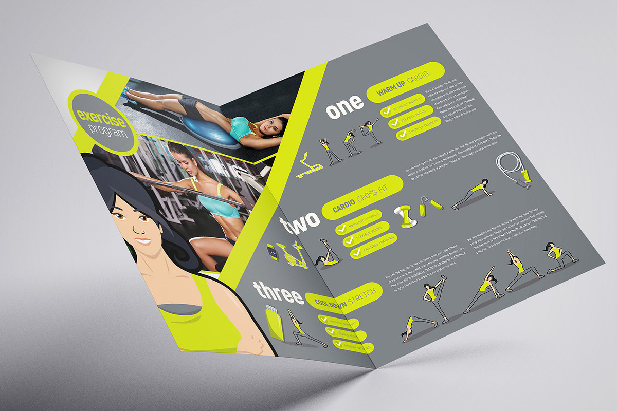 Female Fitness Templates Pack, a Brochure Template by BrandPacks (Photo 9 of 12)