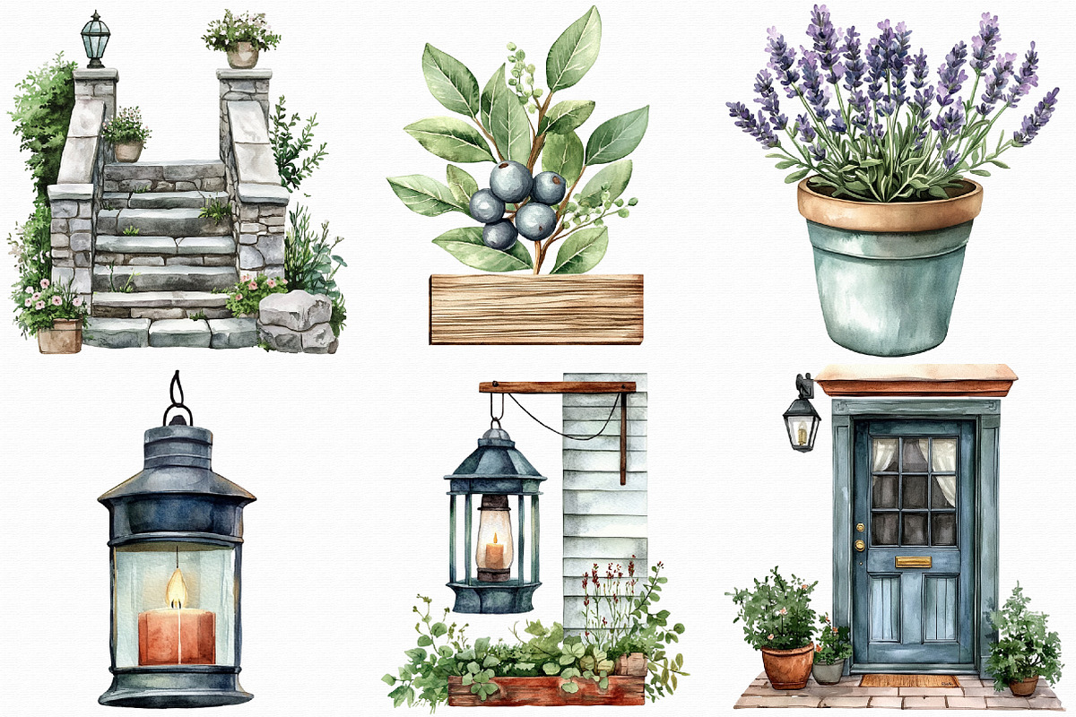 Watercolor Spring Door Clipart, an Illustration by Libby Wishes (Photo 7 of 7)