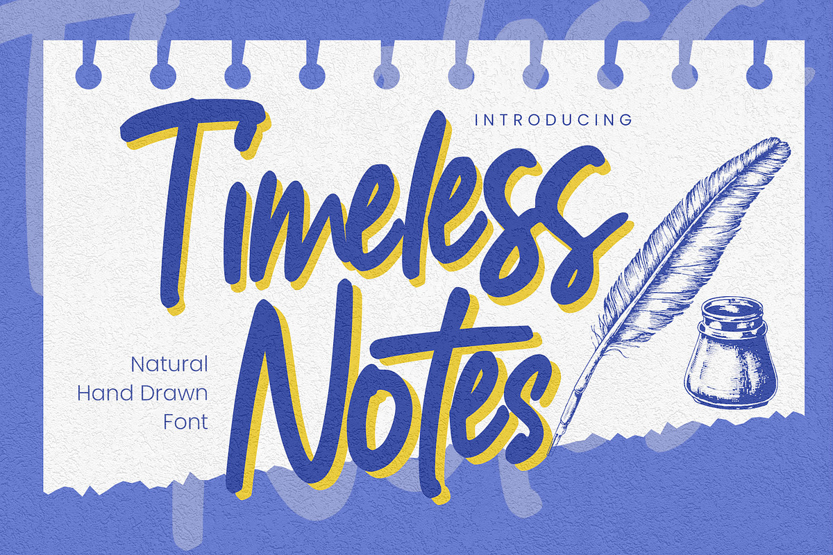 Timeless Notes - Natural Hand Drawn, a Font by Gassstype (Photo 1 of 8)