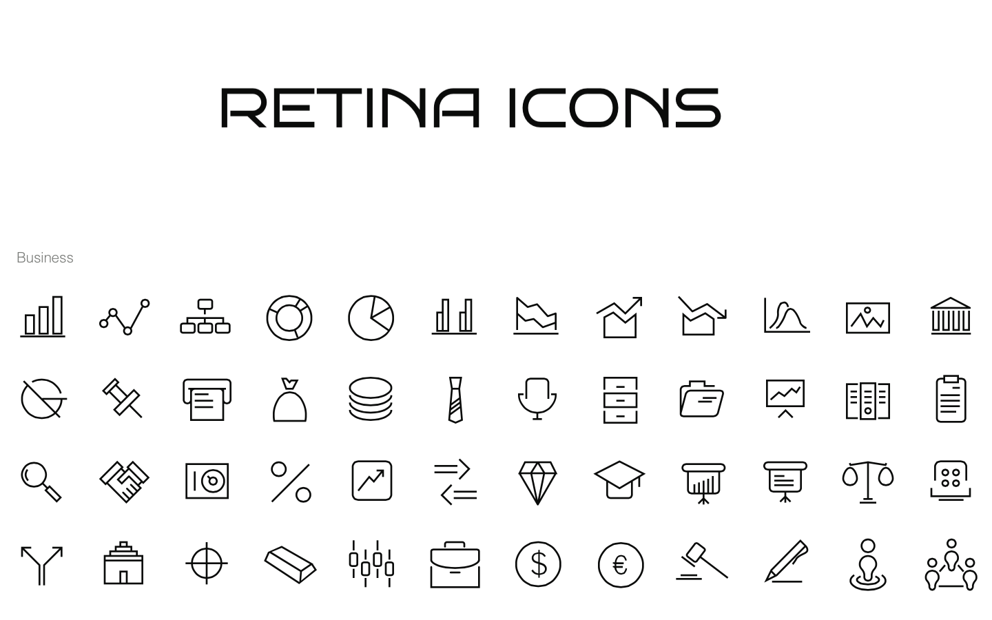 130 iOS Icons for Business, an Icon by Retina Icons