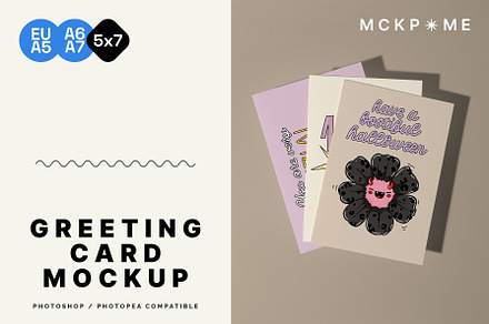 Stacked A6/B6/A5 cards mockup, a Merchandise Mockup by MOCKUP*ME