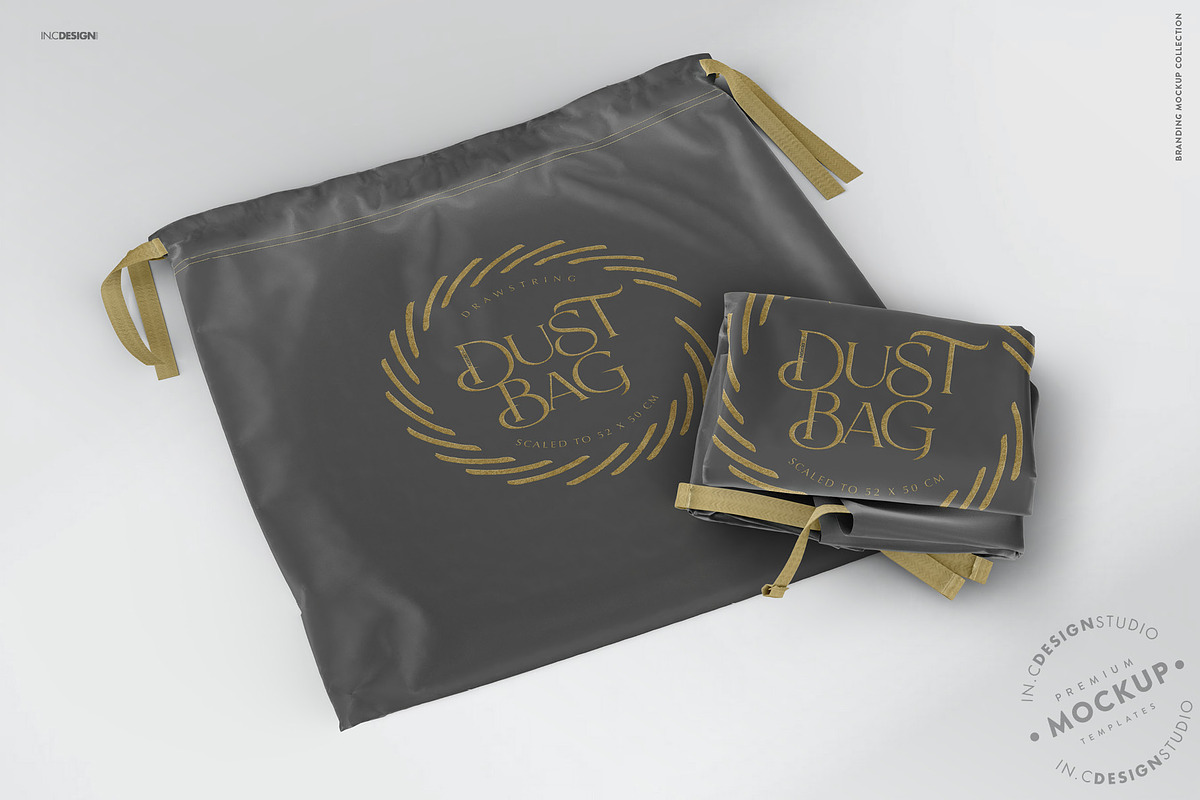 Drawstring Dust Bag Packaging Mockup, a Packaging Mockup by INCDesign (Photo 3 of 9)