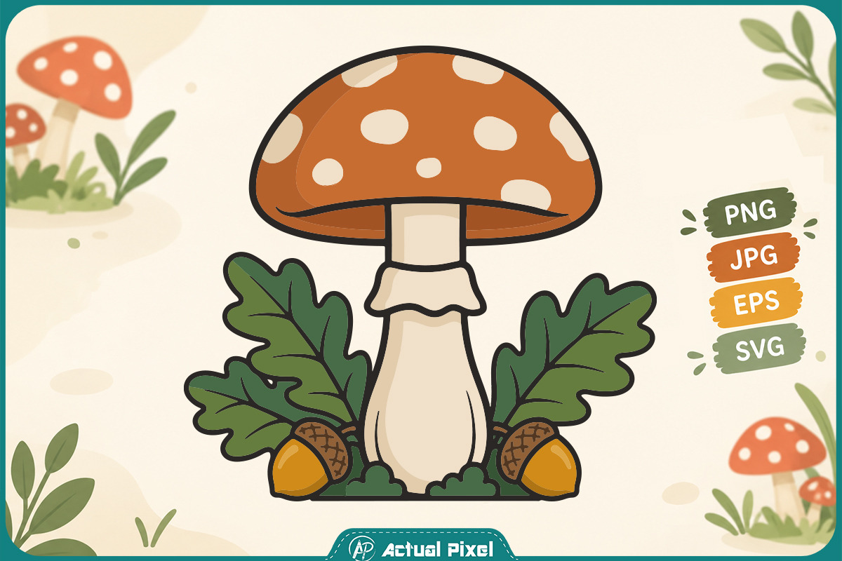 Mushroom Botanical Clipart Bundle, an Object Graphic by Actual Pixel (Photo 2 of 21)