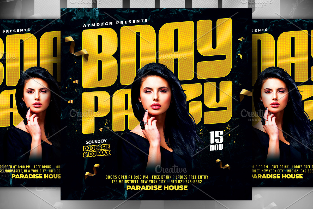 Birthday Party Flyer, a Flyer Template by AyumaDesign (Photo 1 of 2)